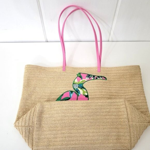 Vera Bradley Tropical Bird Straw Tote Bag - Picture 4 of 7